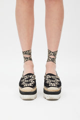 Stella McCartney Black & Multicolour Gaia Platform Espadrille Sandal