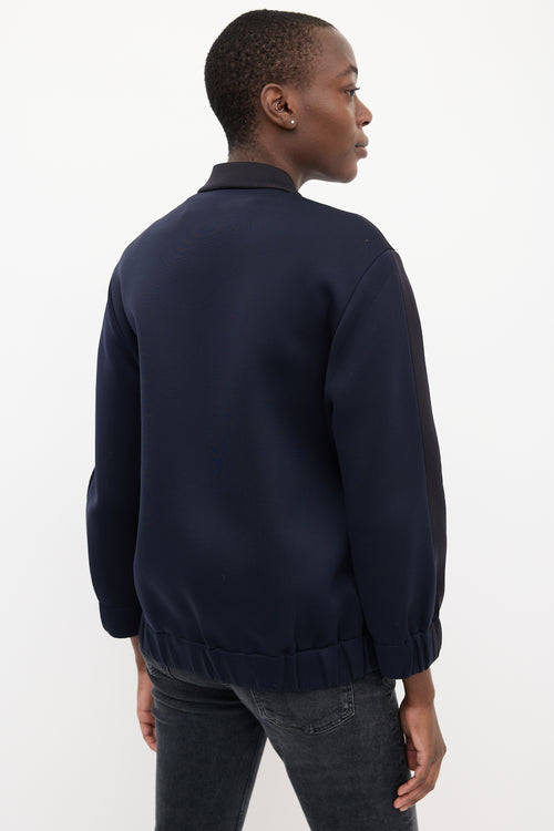 Stella McCartney Black & Navy Neoprene Two Tone Bomber Jacket