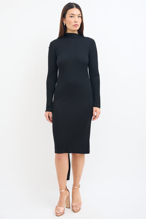 Stella McCartney Black Scarf Long Sleeve Dress