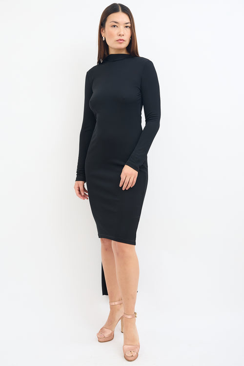 Stella McCartney Black Scarf Long Sleeve Dress