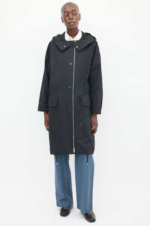 Stella McCartney Black Nylon Hooded Coat