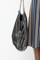Stella McCartney Black & Silver Falabella Metallic Bag