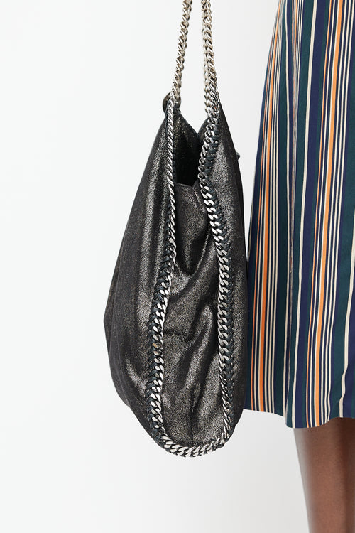 Stella McCartney Black & Silver Falabella Metallic Bag