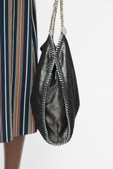 Stella McCartney Black & Silver Falabella Metallic Bag