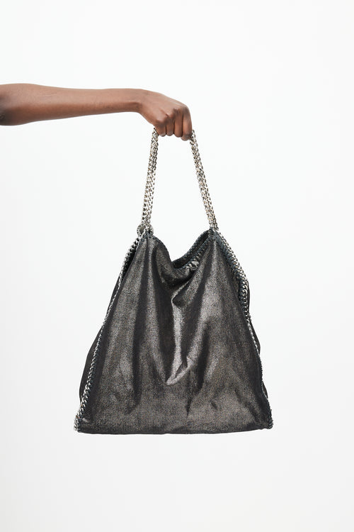 Stella McCartney Black & Silver Falabella Metallic Bag