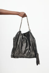 Stella McCartney Black & Silver Falabella Metallic Bag