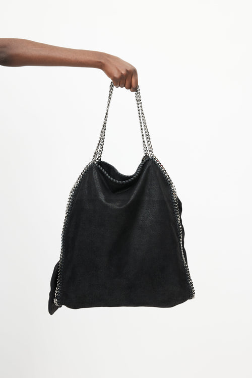Stella McCartney Black & Silver Large Falabella Shoulder Bag