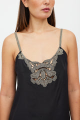 Stella McCartney Black & Silver Silk Chain Link Dress