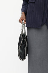 Stella McCartney Black & Silver Small Falabella Bag