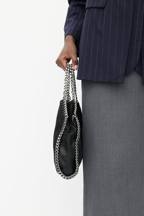 Stella McCartney Black & Silver Small Falabella Bag