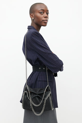 Stella McCartney Black & Silver Small Falabella Bag