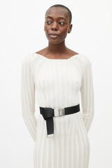 Stella McCartney Black & Silver Webbed Belt