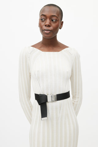 Stella McCartney Black & Silver Webbed Belt