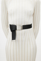 Stella McCartney Black & Silver Webbed Belt
