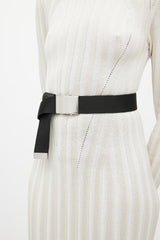 Stella McCartney Black & Silver Webbed Belt