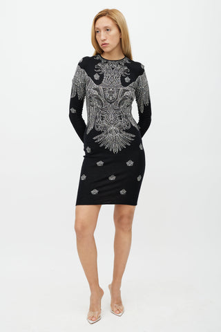 Stella McCartney Black & White Crest Woven Dress
