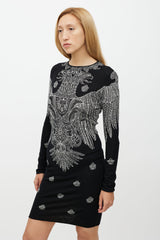 Stella McCartney Black & White Crest Woven Dress