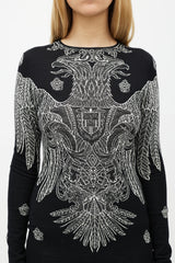 Stella McCartney Black & White Crest Woven Dress