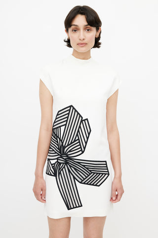 Stella McCartney Black & White Tuille Bow Dress