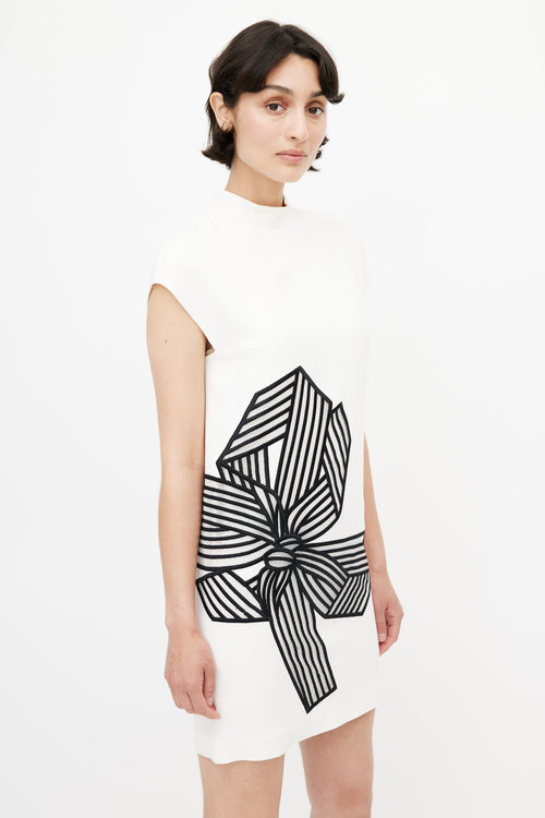 Stella McCartney Black & White Tuille Bow Dress