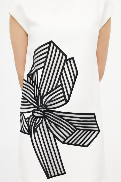Stella McCartney Black & White Tuille Bow Dress