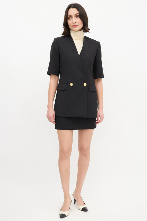 Stella McCartney Black Wool & Mohair Short Sleeve Blazer