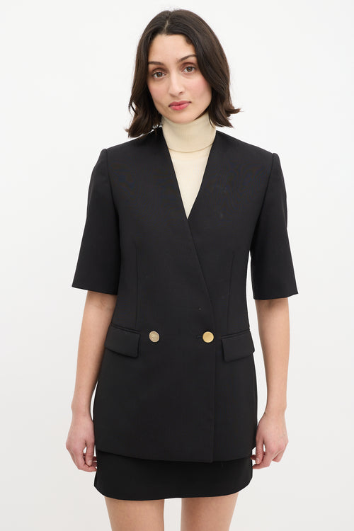 Stella McCartney Black Wool & Mohair Short Sleeve Blazer