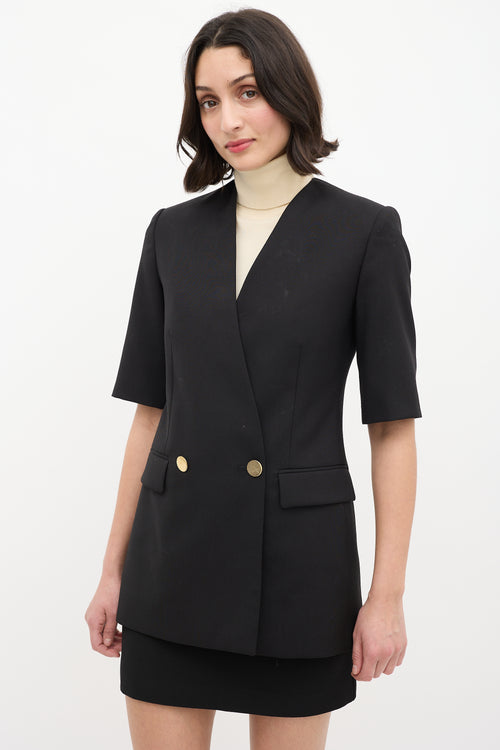 Stella McCartney Black Wool & Mohair Short Sleeve Blazer