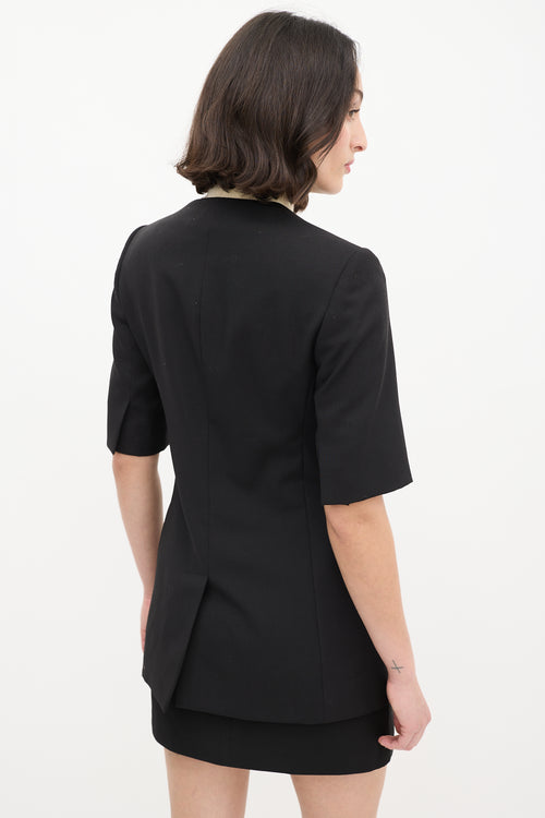 Stella McCartney Black Wool & Mohair Short Sleeve Blazer