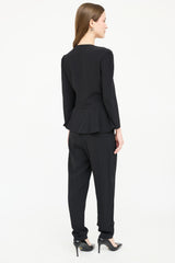 Stella McCartney Black Belted Ruffled Jumpsuit