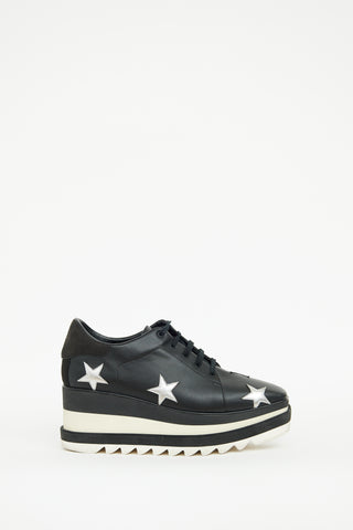 Stella McCartney Black Elyse Star Derby Sneaker