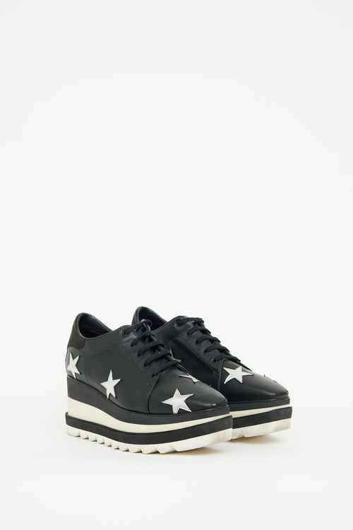 Stella McCartney Black Elyse Star Derby Sneaker