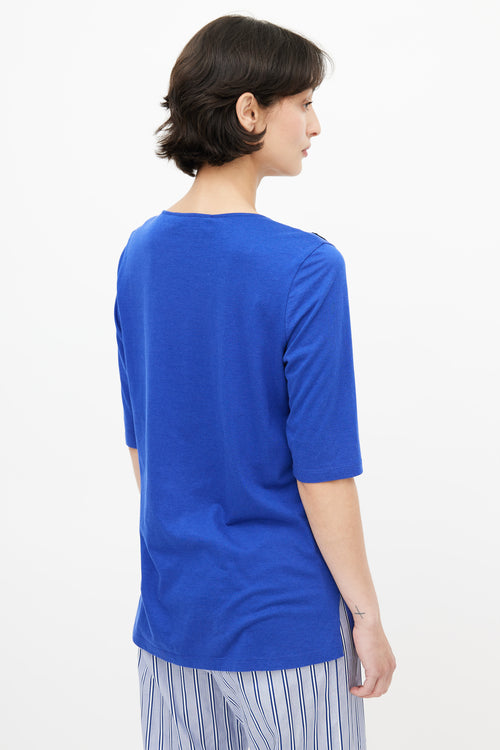 Stella McCartney Blue & Black Embroidered T-Shirt