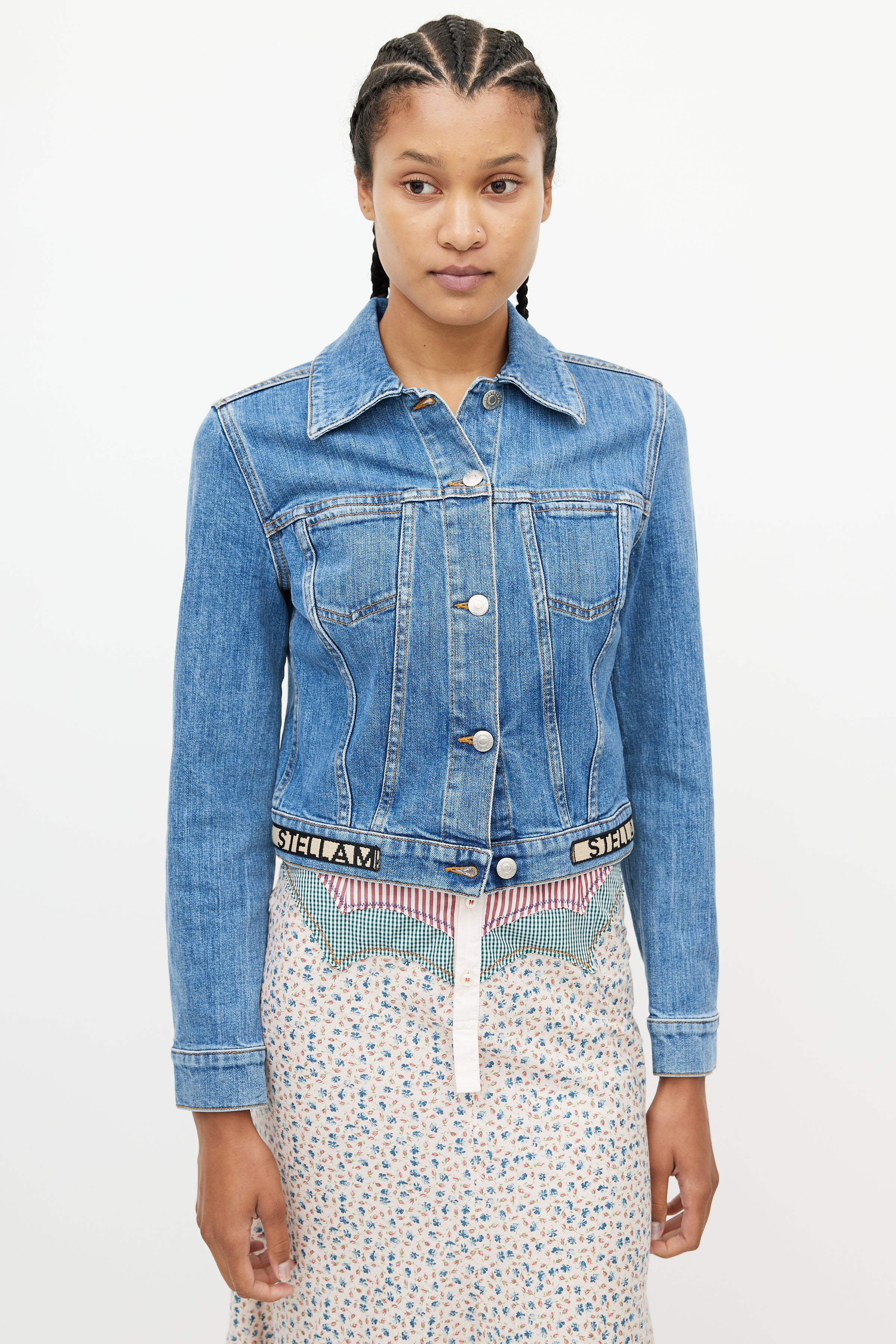 Stella McCartney Kids - Teen Girls Blue Star Print Denim Jacket |  Childrensalon