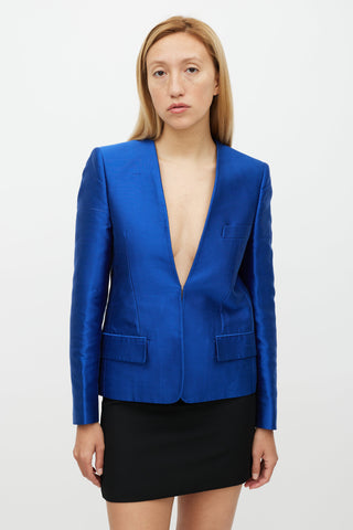 Stella McCartney Blue Silk Blazer