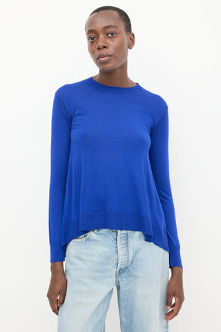 Stella McCartney Blue Wool Knit Flared Sweater