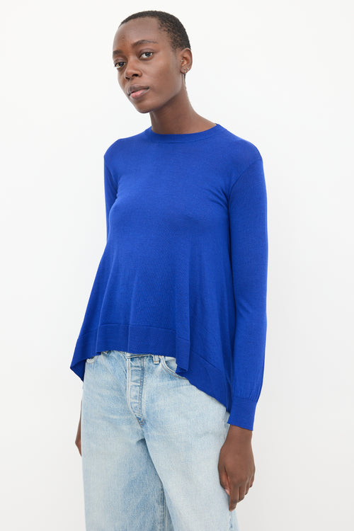 Stella McCartney Blue Wool Knit Flared Sweater