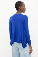 Stella McCartney Blue Wool Knit Flared Sweater