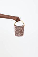 Stella McCartney Faux Fur Printed Bucket Bag