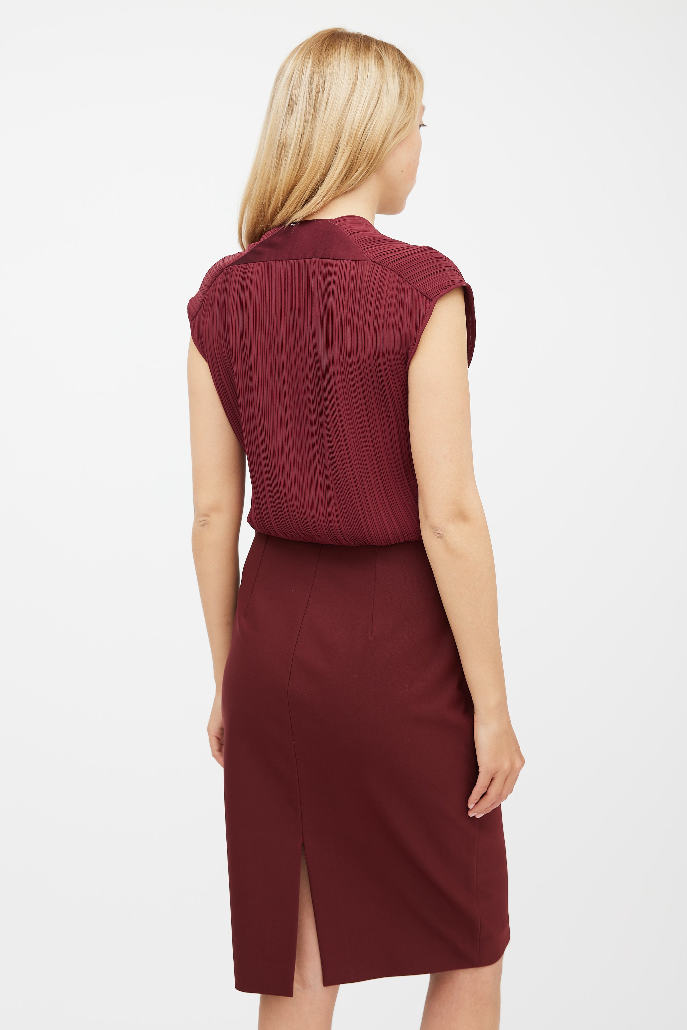 stella mccartney burgundy dress Stella Mccartney Knot Detailed Dress - Burgundy - 70% Off