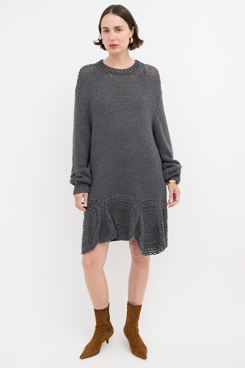 Stella McCartney Crochet Hem Sweater Dress