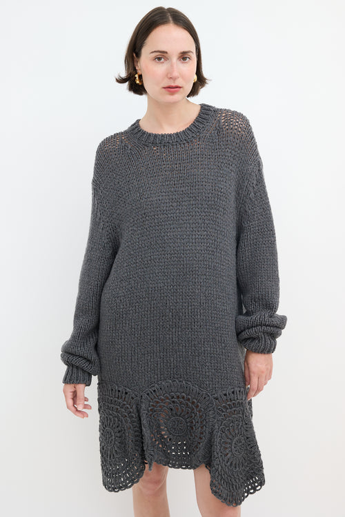 Stella McCartney Crochet Hem Sweater Dress