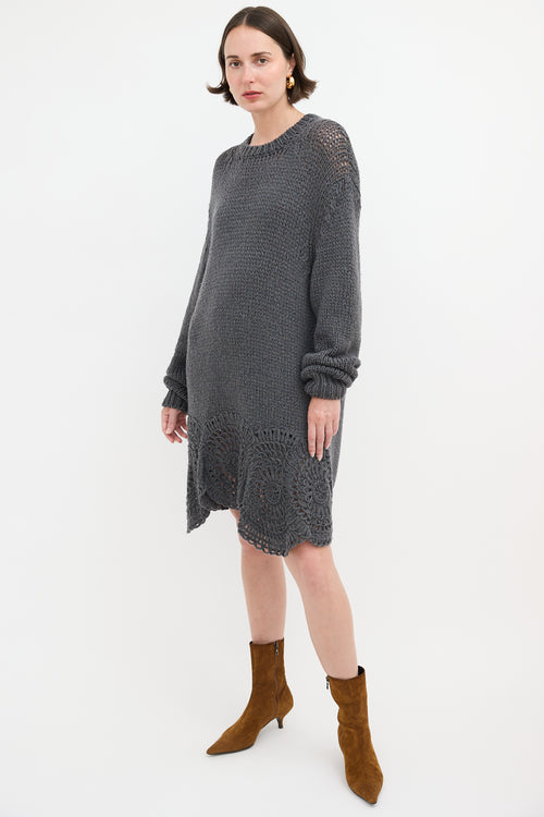 Stella McCartney Crochet Hem Sweater Dress