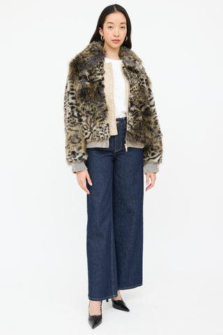 Stella McCartney Faux Fur Bomber Jacket