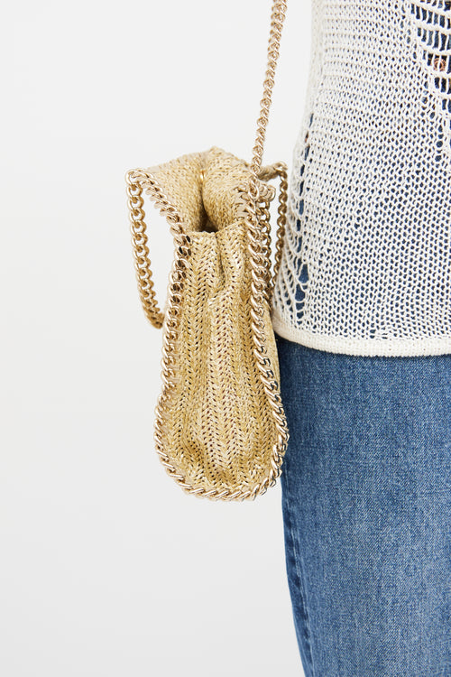 Stella McCartney Gold Woven Falabella Bag