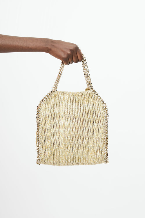 Stella McCartney Gold Woven Falabella Crossbody Bag