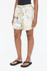 Stella McCartney X Yoshitomo Nara Print Silk Shorts