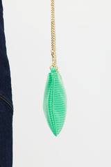 Stella McCartney Neon Green Embossed Faux Leather Clutch
