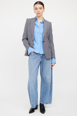 Stella McCartney Grey Wool Peak Collar Blazer