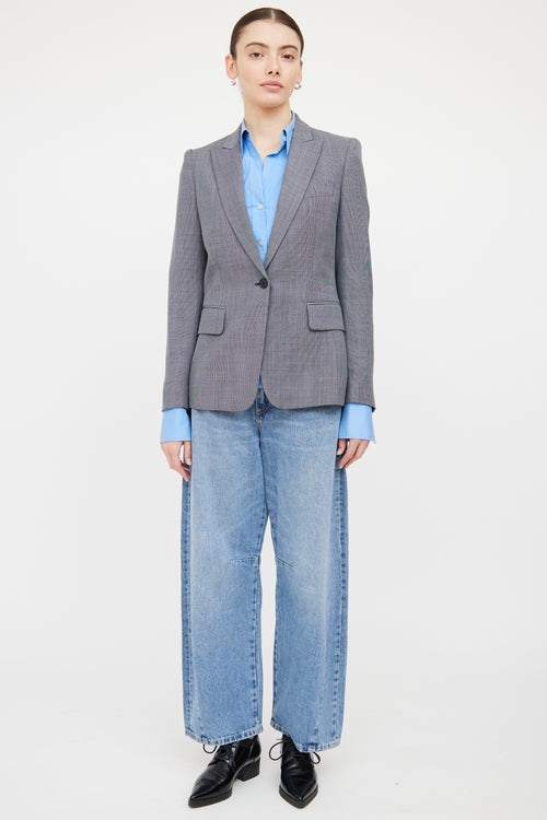 Stella McCartney Grey Wool Peak Collar Blazer